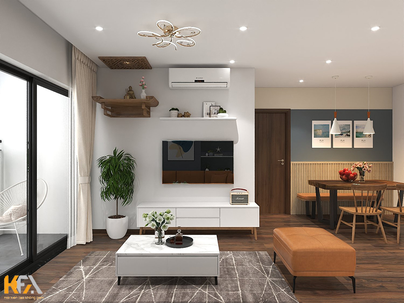 Thiết kế thi công căn hộ chung cư 70m2-phong cách hiện đại