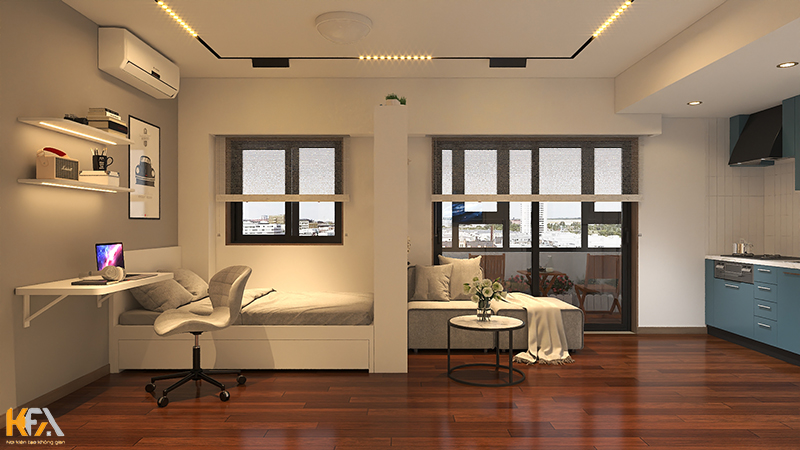 Thiết kế nội thất căn hộ Studio 35m2 phong cách hiện đại