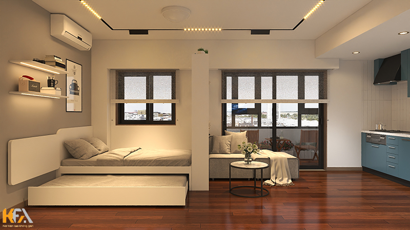 Thiết kế nội thất căn hộ Studio 35m2 phong cách hiện đại