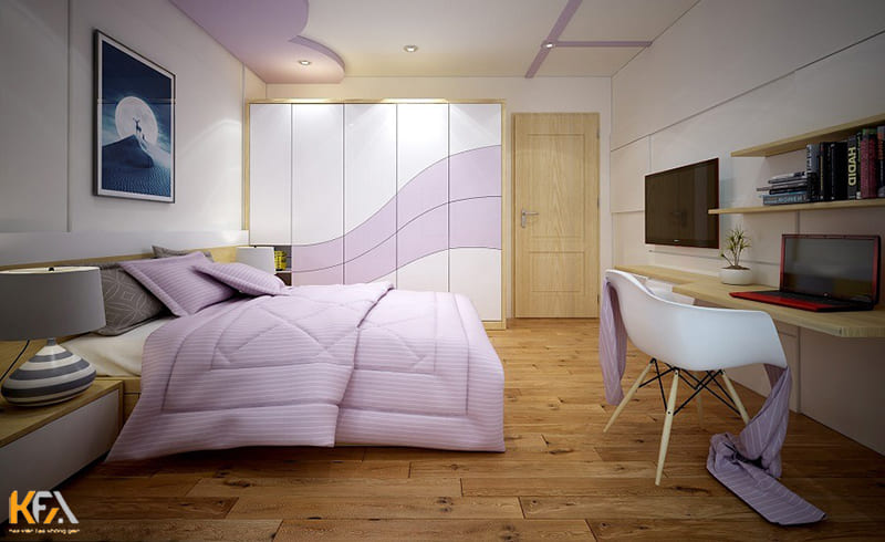 Phòng ngủ với sự kết hợp màu sắc hài hòa, đẹp mắt