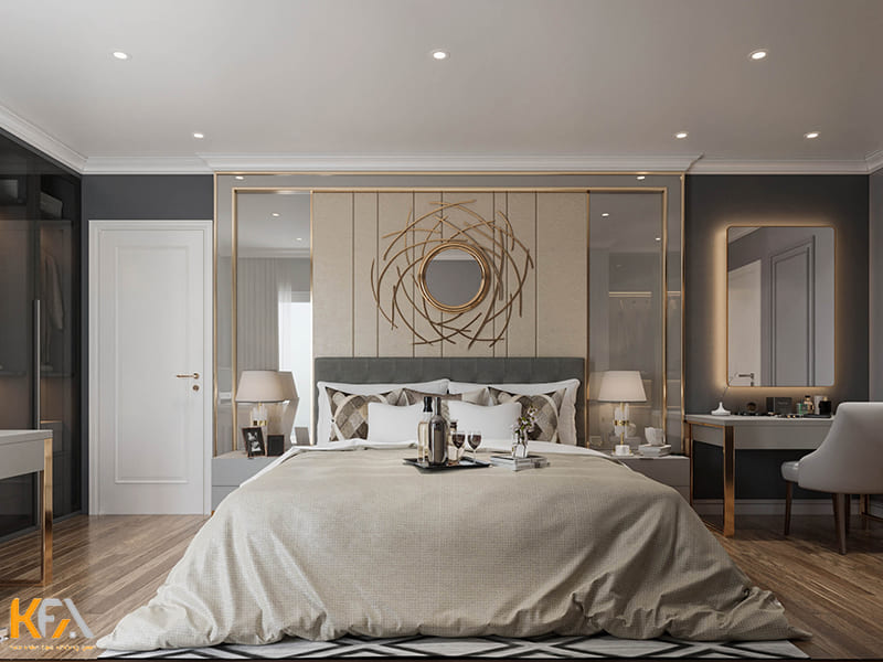 Phòng ngủ master rộng rãi, đảm bảo sư tiện nghi và thẩm mỹ cho ngôi nhà