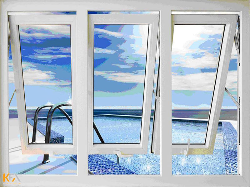 Cửa sổ nhôm kính view hồ bơi cực chill
