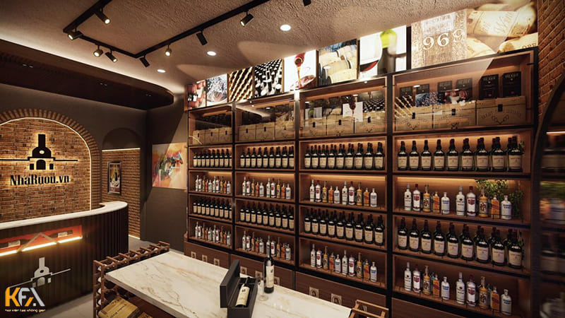 Chìa khóa thành công của thiết kế showroom rượu là tạo ra một cửa hàng có nhiều không gian xung quanh