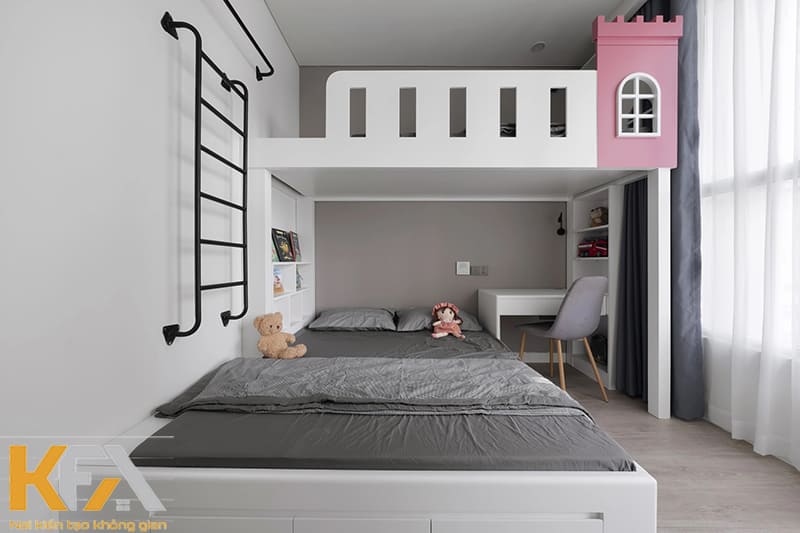 Phòng ngủ đơn giản với gam màu trung tính