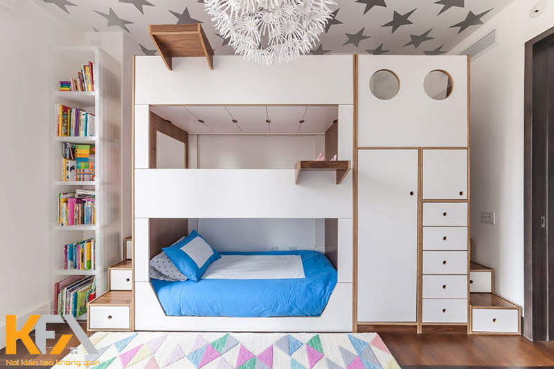 Giường tầng trẻ em không cần quá lớn nhưng phải đảm bảo được sự an toàn