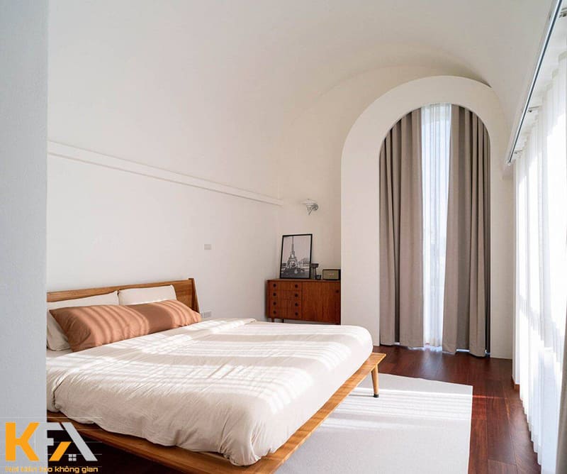 Thiết kế phòng ngủ phong cách Địa Trung Hải đơn giản với gam màu trắng chủ đạo