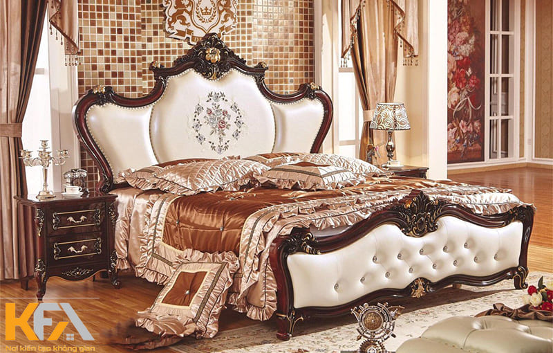 Gỗ tự nhiên là chất liệu được yêu thích trong thiết kế phòng ngủ cổ điển