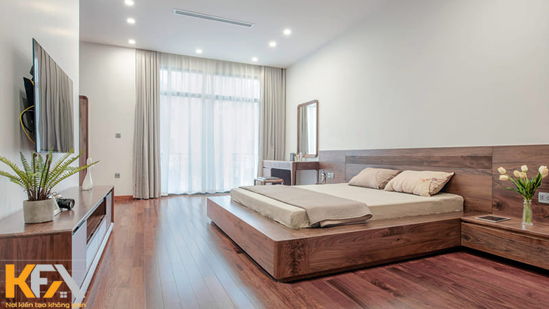 Mẫu phòng ngủ giường bệt hiện đại đơn giản nhưng chưa bao giờ lỗi mốt