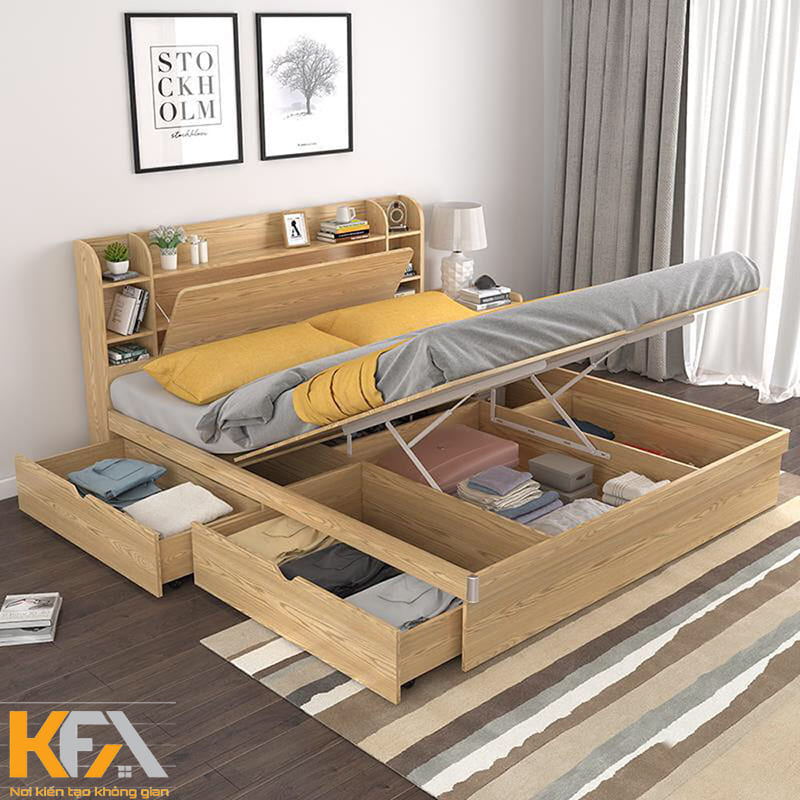 Giường ngủ thông minh gỗ công nghiệp