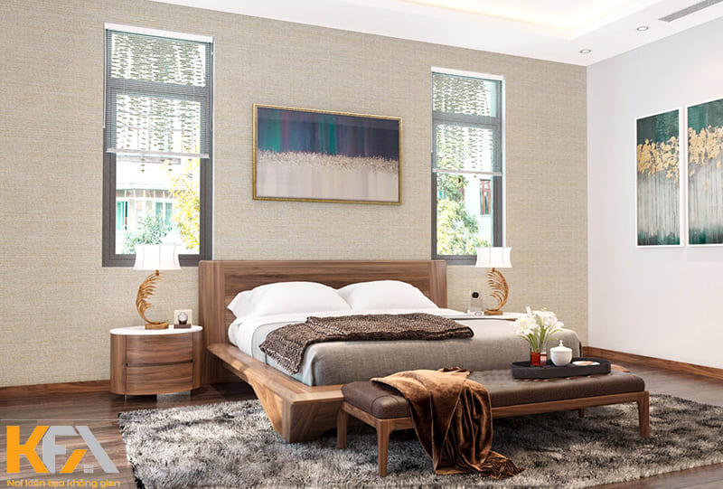 Nội thất phòng ngủ bằng gỗ tự nhiên không chỉ bền mà còn mang lại vẻ đẹp sang trọng, đẳng cấp cho gia chủ