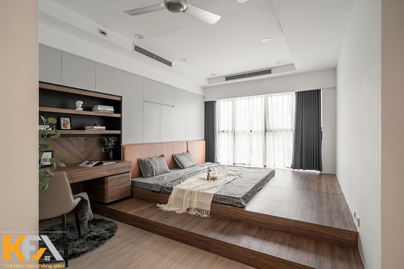 Mẫu phòng ngủ kiểu Nhật gam màu trung tính cho nhà chung cư