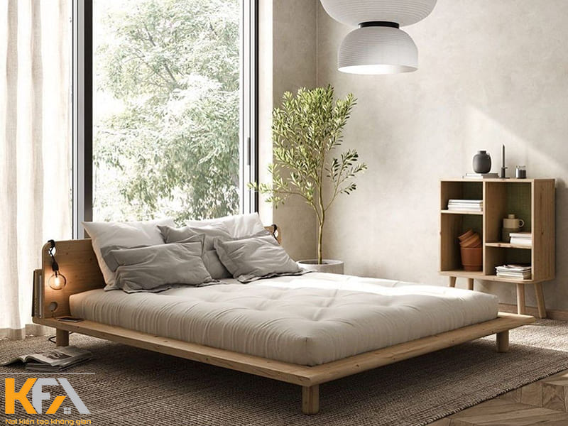 Hầu hết nội thất trong phòng ngủ kiểu Nhật đều được làm từ gỗ, tre, cói,...Hầu hết nội thất trong phòng ngủ kiểu Nhật đều được làm từ gỗ, tre, cói,...