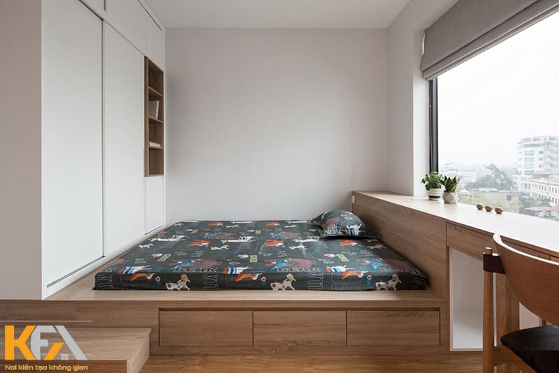Phòng ngủ phong cách Nhật Bản hiện đại cho không gian nhỏ