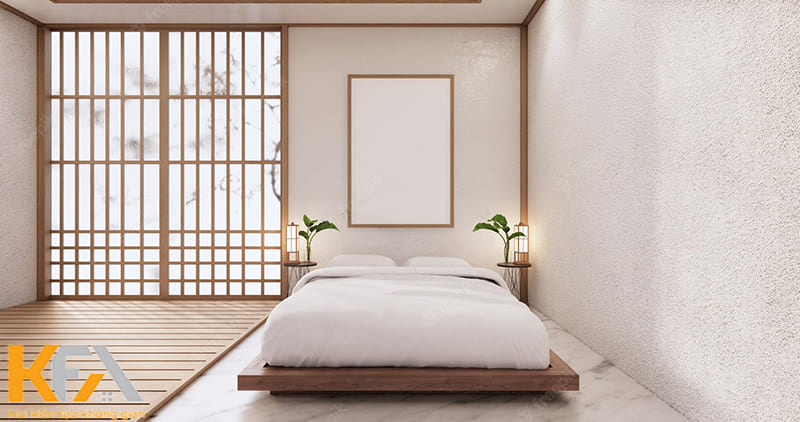 Phòng ngủ tối giản bằng gỗ tự nhiên kiểu Nhật đẹp