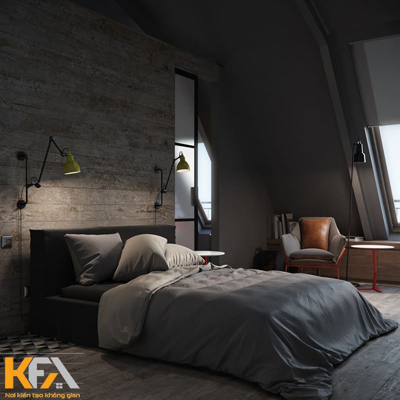 Phòng ngủ nhỏ tận dụng không gian gác mái một cách sáng tạo