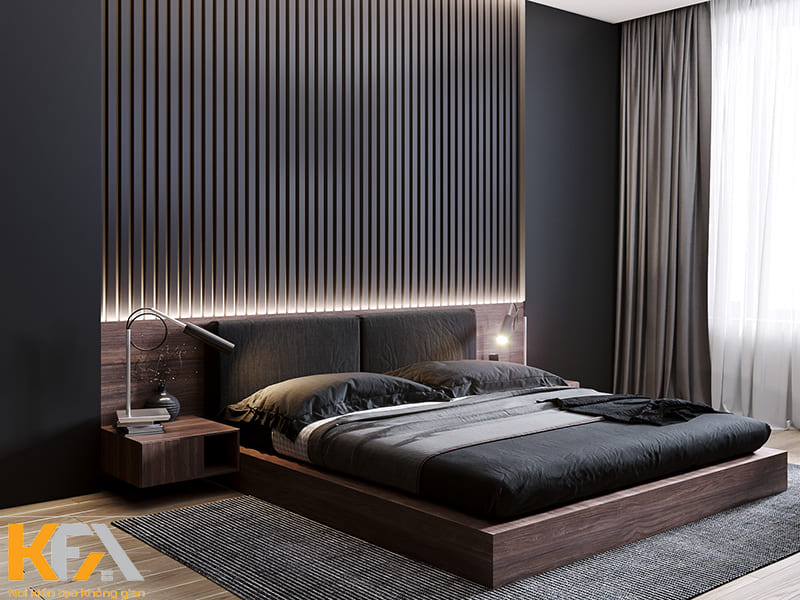 Phòng ngủ cho nam phong cách hiện đại phù hợp với người yêu thích sự trưởng thành, chín chắn
