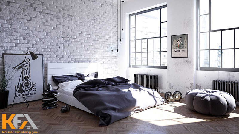 Phòng ngủ nam giới phong cách Bắc Âu đày hoang dã