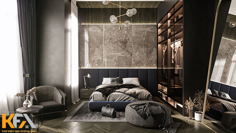 Phòng ngủ hiện đại kết hợp phong cách Luxury cho nam giới