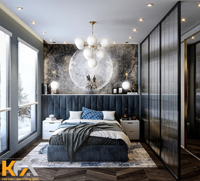 Thiết kế phòng ngủ màu xanh dương cho người lớn có thể ứng dụng với nhiều phong cách khác nhau