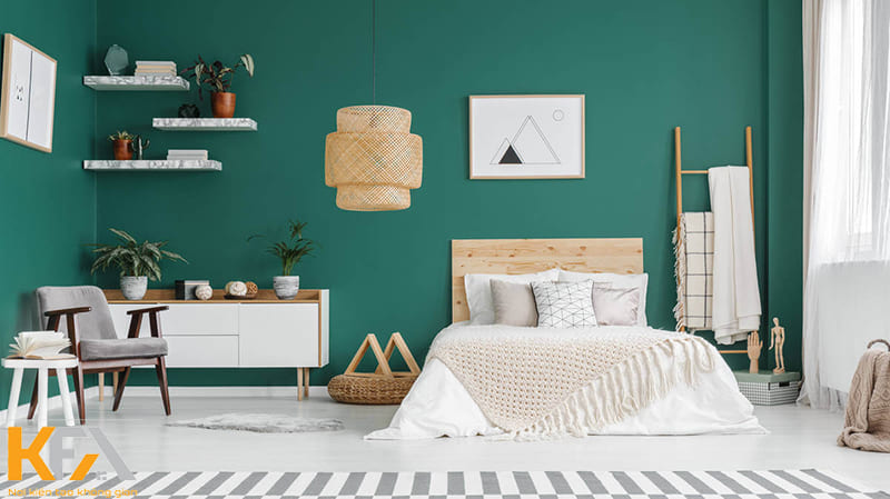 Mẫu phòng ngủ màu xanh lá cây đẹp nhất hiện nay