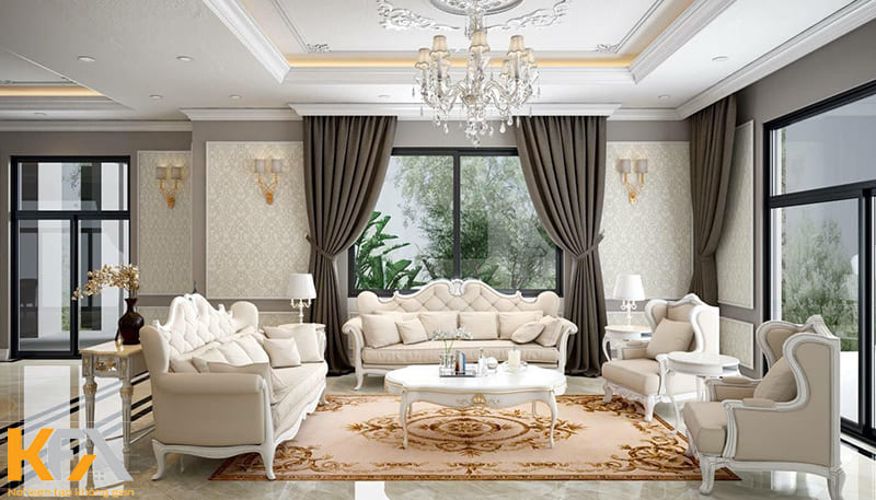 Sẽ thật tuyệt vời nếu bạn lựa chọn thiết kế nội thất tân cổ điển cho phòng khách 40m2 của mình