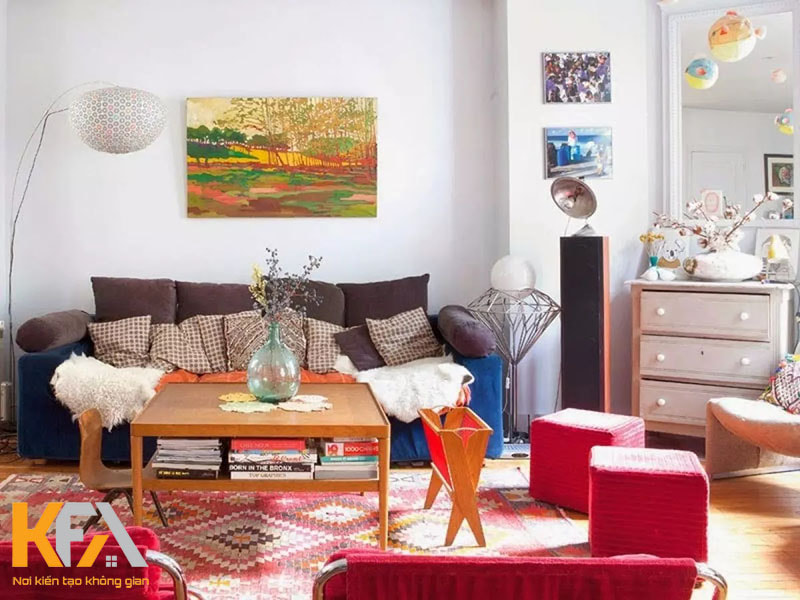 Phong cách nội thất Retro – Sự kết hợp giữa mộc mạc và tone màu nổi bật