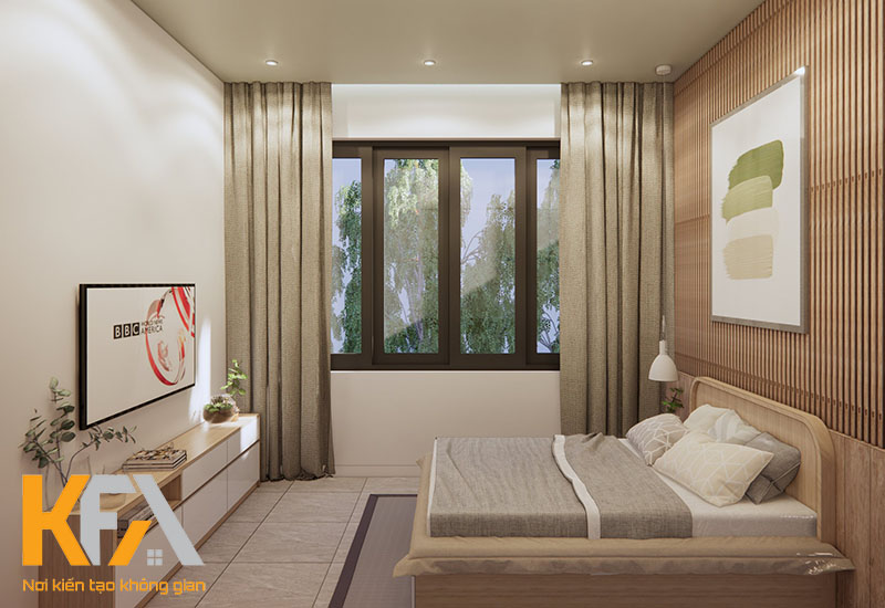 Thiết kế cửa sổ trong phòng ngủ giúp căn phòng trở nên thông thoáng, hiện đại hơn