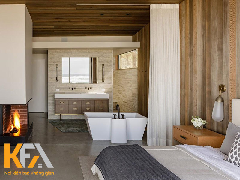 Không gian thiết kế nhà vệ sinh trong phòng ngủ 40m2 hiện đại, sang trọng tối ưu diện tích nhất