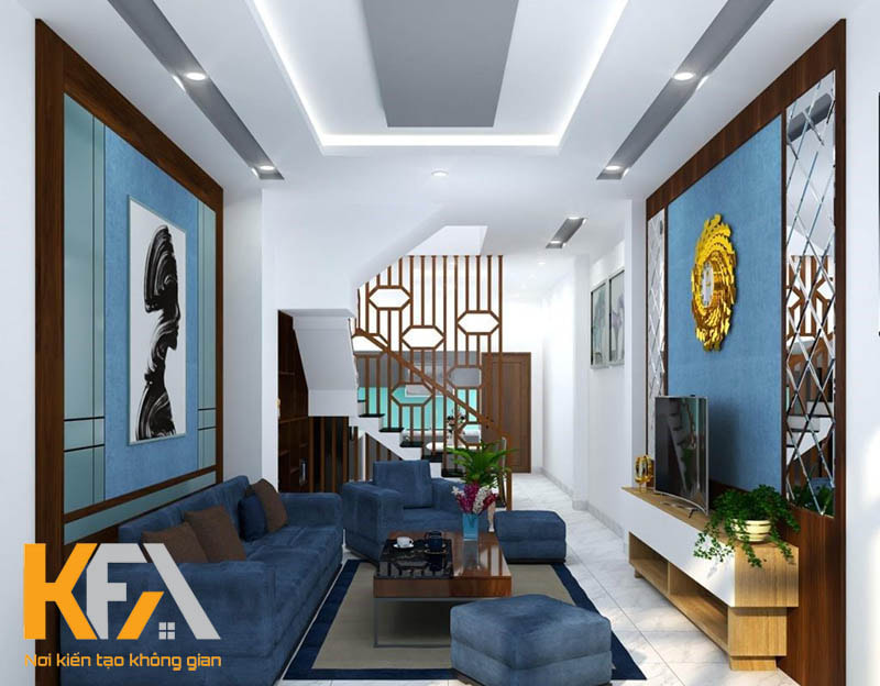 Thiết kế hệ thống đèn LED chiếu sáng tích hợp trên trần thạch cao phòng khách