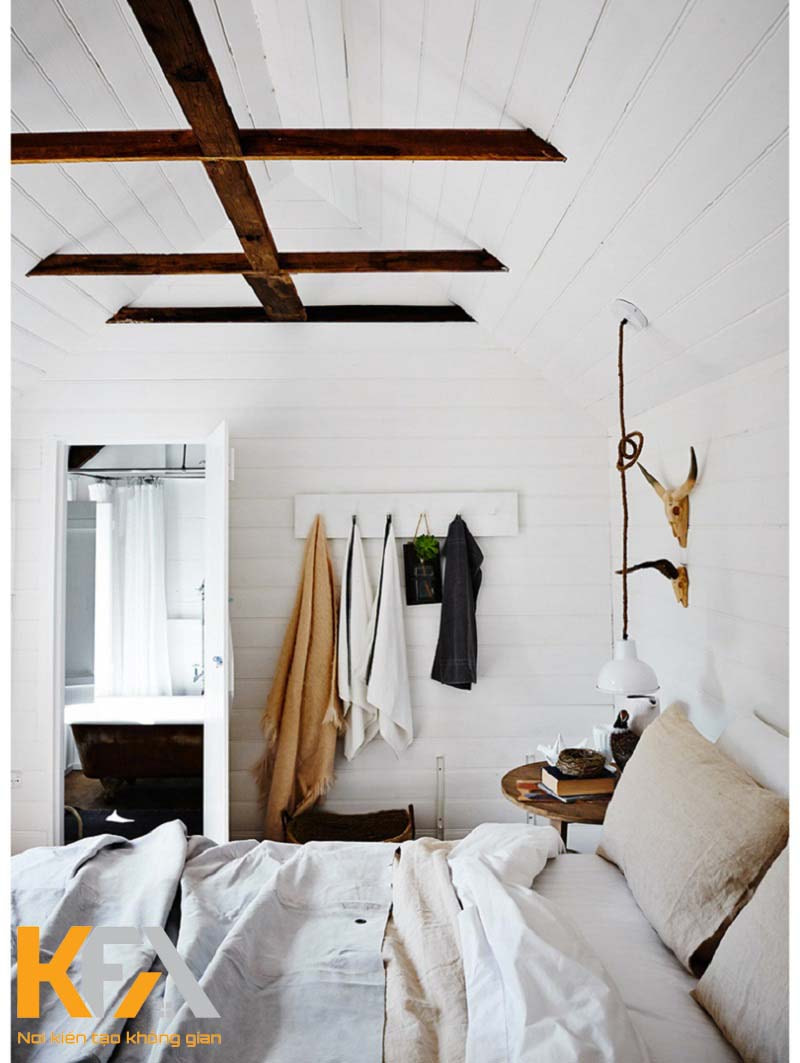 Phòng trọ 10m2 thiết kế như một phòng ngủ gọn gàng đầy đủ tiện nghi với tone trắng nổi bật