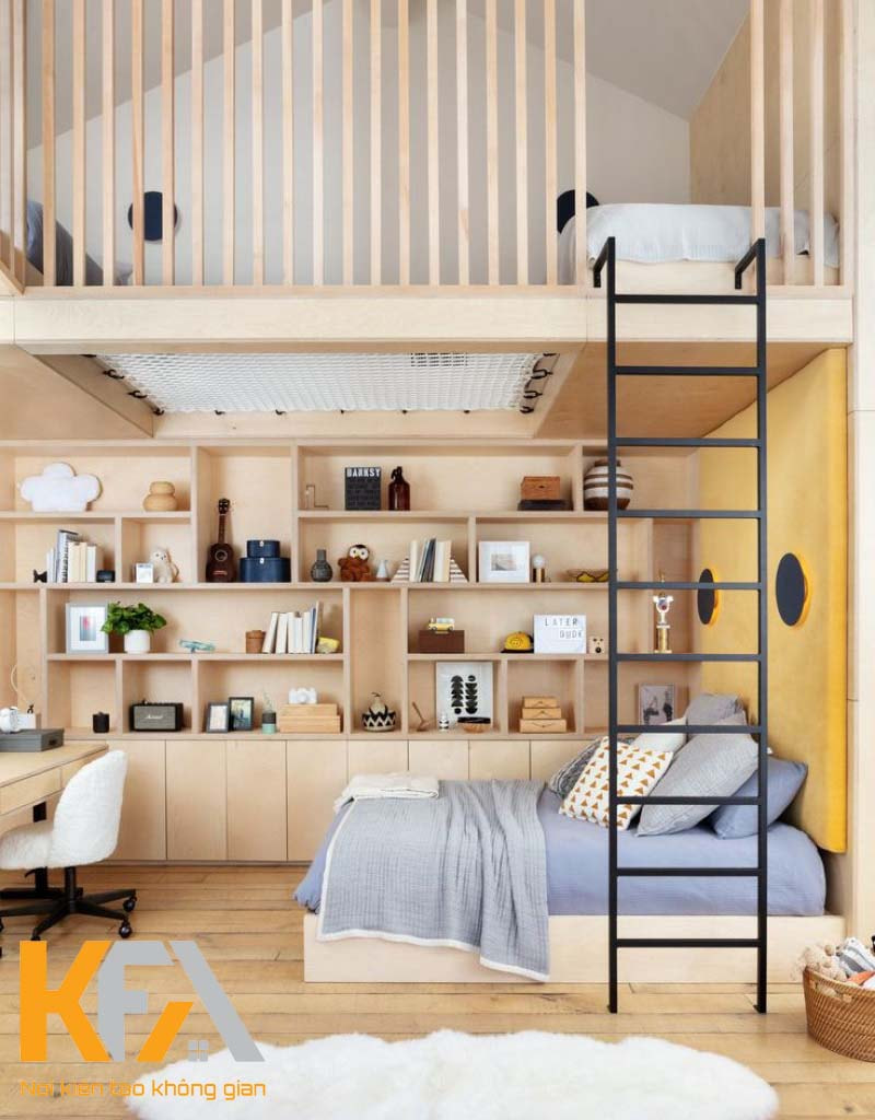 Căn phòng trọ 10m2 thiết kế nội thất hiện đại với 2 giường đảm bảo nhu cầu riêng của người ở trọ