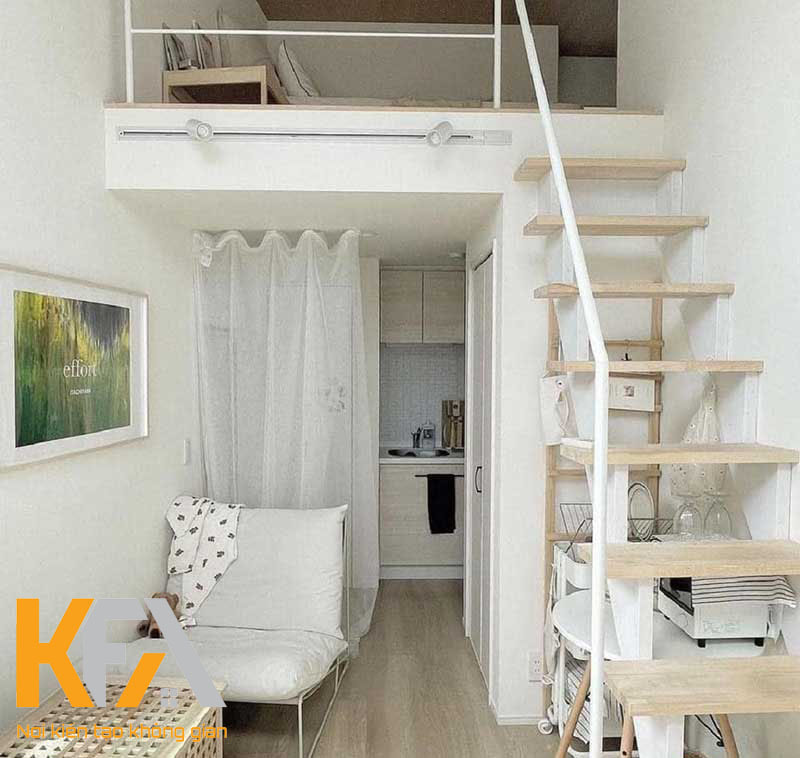 Mẫu thiết kế nội thất phòng trọ 9m2 đơn giản, nhẹ nhàng với tone màu trắng thông thoáng