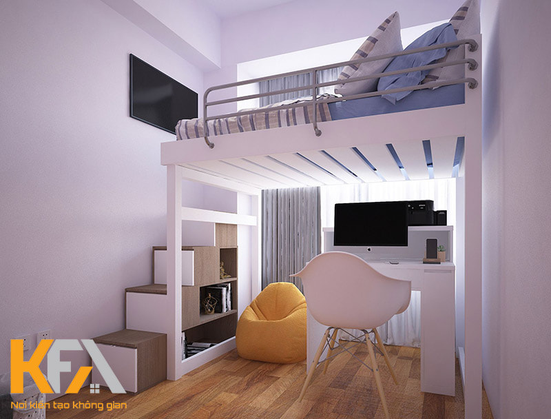 Phòng trọ 10m2 thiết kế với nội thất tiện nghi, đa dạng công năng