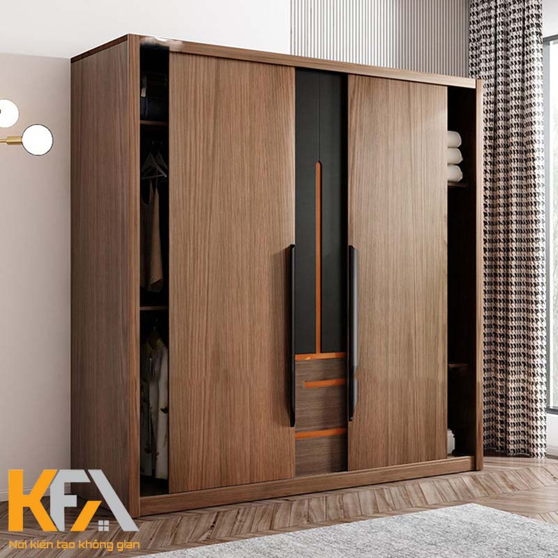 Thiết kế tủ quần áo từ gỗ tự nhiên với thiết kế hiện đại, màu sắc sang trọng hàng đầu