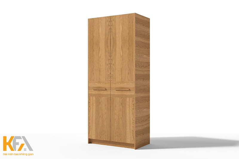 Mẫu tủ 2 cánh từ gỗ công nghiệp đơn giản, nhẹ nhàng phù hợp với mọi không gian