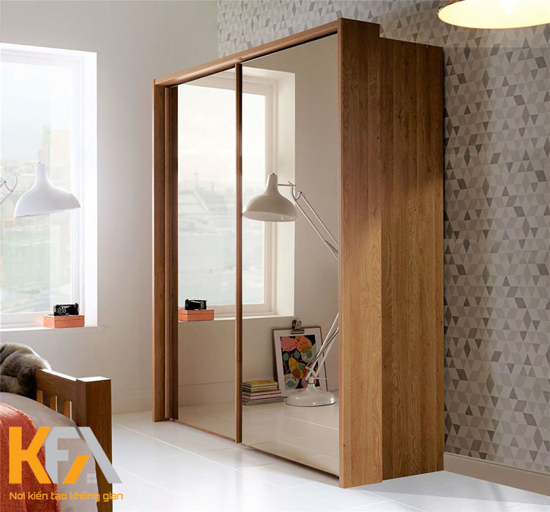 Mẫu tủ có gương thiết kế nhỏ gọn, phù hợp với không gian phòng ngủ nhỏ