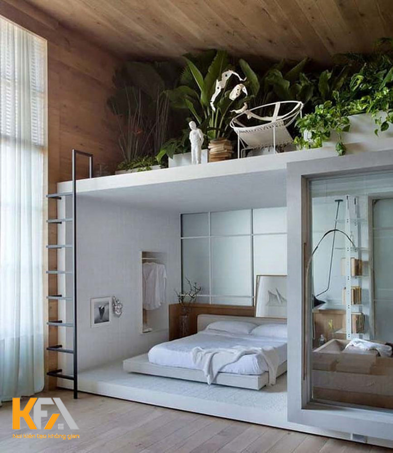 Trang trí phòng ngủ gác lửng bằng cây cảnh mini